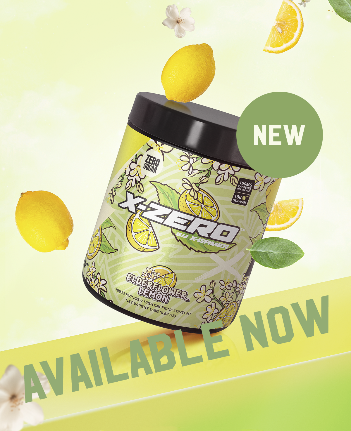 X-Zero Elderflower Lemon (160g / 100 Servings)